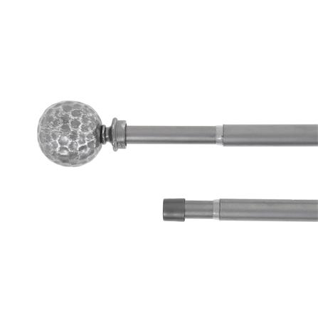 HLS DOUBLE CURTAIN ROD HAMMER 180-310CM CHARCOAL