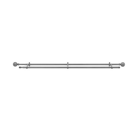 HLS DOUBLE CURTAIN ROD HAMMER 180-310CM CHARCOAL