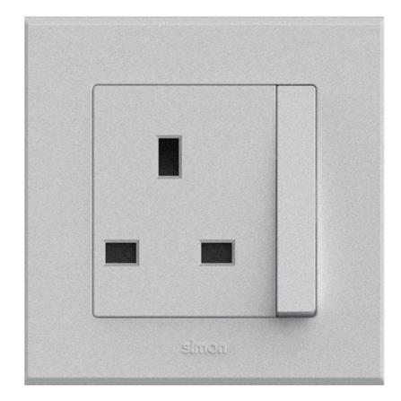 SWITCH FLAT SIMON 1G F/PIN SCKT SL SIMON