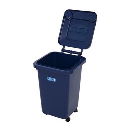 SQUARE DUSTBIN WITH WHEELS ACCO CLEAN 32L GREEN