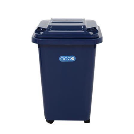 SQUARE DUSTBIN WITH WHEELS ACCO CLEAN 32L BLUE