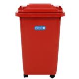 SQUARE DUSTBIN WITH WHEELS ACCO CLEAN 32L RED ACCO