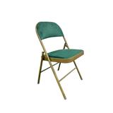 FOLDING CHAIR VELVET-GREEN GOLD LEG