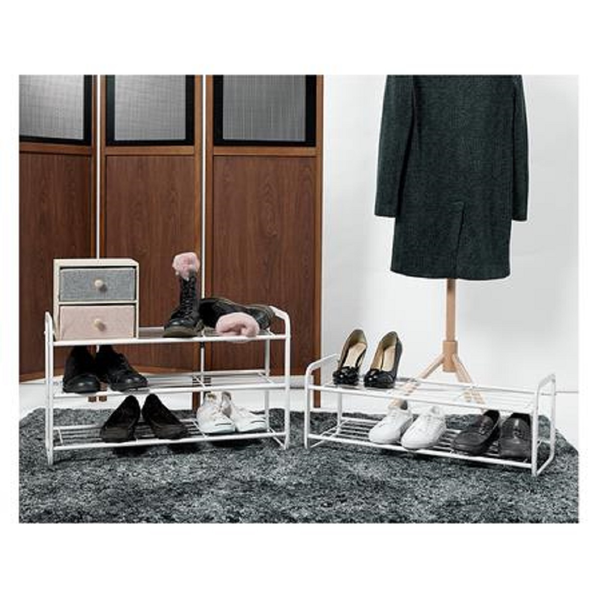 2 TIER SHOE RACK STACKO 70X27X27.7CM WHITE