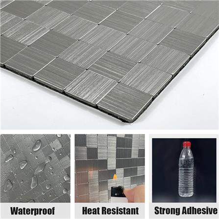 TARA PEEL & STICK ALUMINIUM WALL STICKER 30.5X30.5CM SMALL SQUARE 2IN1