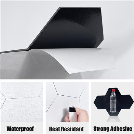 TARA PEEL & STICK ALUMINIUM WALL STICKER 30.1X26.1CM HEXAGON WHITE 2IN1