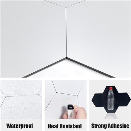 TARA PEEL & STICK ALUMINIUM WALL STICKER 30.1X26.1CM HEXAGON WHITE 2IN1