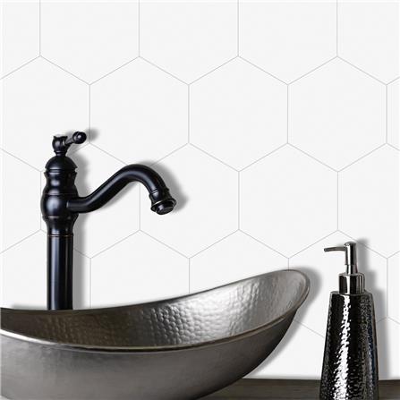 TARA PEEL & STICK ALUMINIUM WALL STICKER 30.1X26.1CM HEXAGON WHITE 2IN1