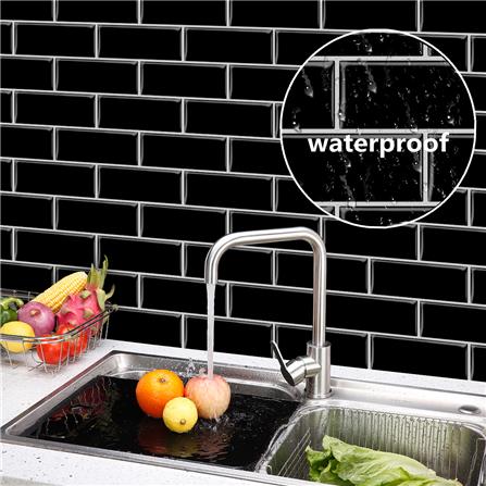 TARA PEEL & STICK VINYL WALL STICKER 30.5X30.5CM BLACK BRICK 2IN1