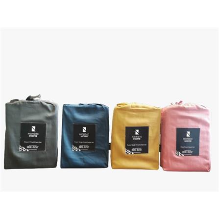 NORDIC HOME FITTED SHEET SET CRISP & FRESH KING DARK SHADOW