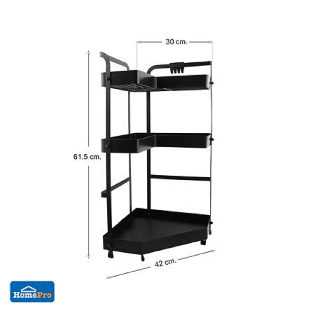 3TIER CORNER RACK KECH MODISH BLACK YS-20646P