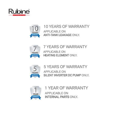RUBINE WATER HEATER DC WITH PUMP HAND SHOWER CE521D-BSB SAND BLACK (BLACK SHOWER ACCESSORIES SET)