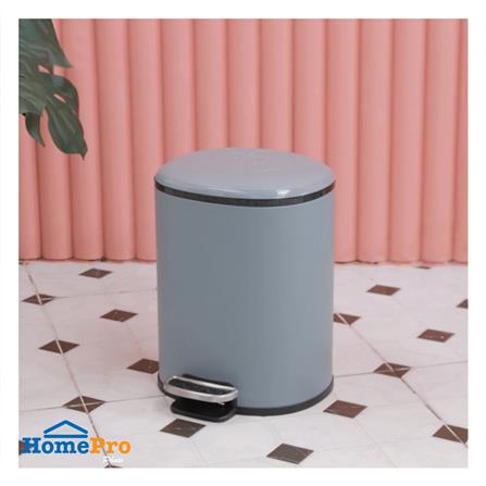 ROUND DUSTBIN ACCO MILD 5L GREY SOFT CLOSE