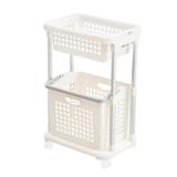 CLOTH BASKET 2TIERS PW608 WHITE PLIM