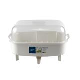 DISH DRAINER MICRONWAREWITH COVER WHITE 5597