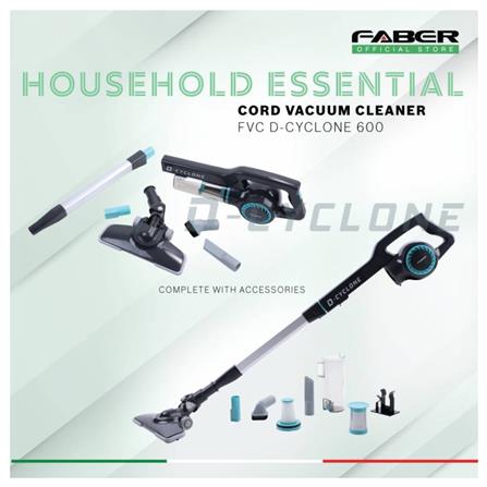FABER CORDED STICK VAC FVC D-CYCLONE 600 600WATT