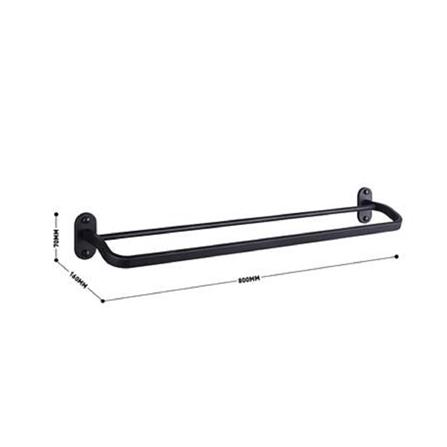 RASLAND TOWEL BAR RA BLACK 80CM STAINLESS STEEL