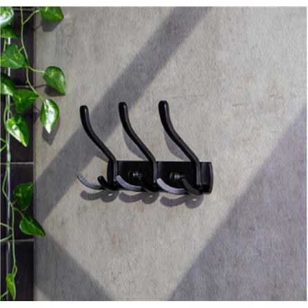 RASLAND HOOK 3 RA 1234-BLACK ALUMINIUM (H10.50XW24.50XD5.80 CM)