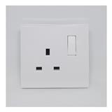 FLAT PIN SWITCH SOCKET 13A 1GANG SIMON E6 721382 WHITE