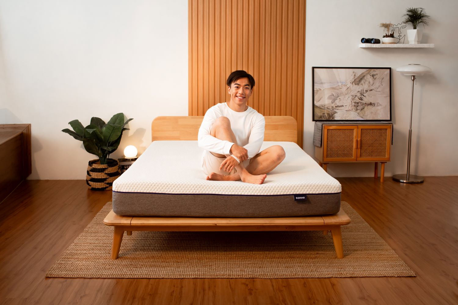 SONNO SIGNATURE BEDFRAME QUEEN BED-WD-1G-QUE OAK
