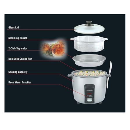 PANASONIC CONVENTIONAL RICE COOKER SR-Y22FGJLSK 730WATT 2.2LITER STEAMER SILVER