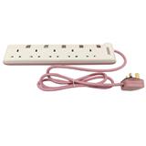 MORRIES EXTENSION SOCKET 5GANG 1.5M WITH NEON PINK MS3255-1.5