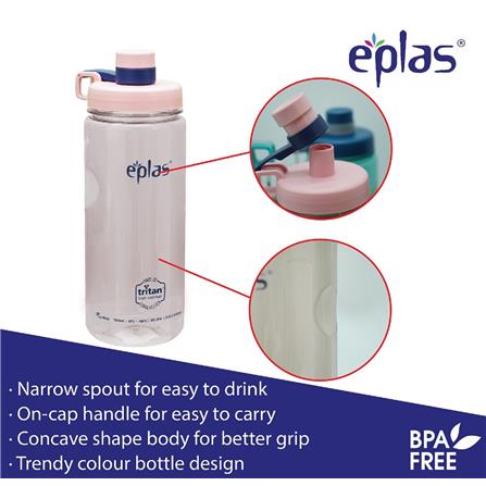EPLAS WATER BOTTLE 1000ML W/STRAW EGSP-1000BPA