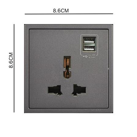 13A UNIVERSAL WITH 2USB SOCKET H70E725 SIMON BLACK