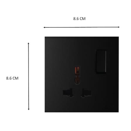 13A UNIVERSAL SW SCKT 721089 BLACK SIMON