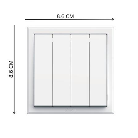 10A 4 GANG 1 WAY SWITCH 301041B WHITE SIMON