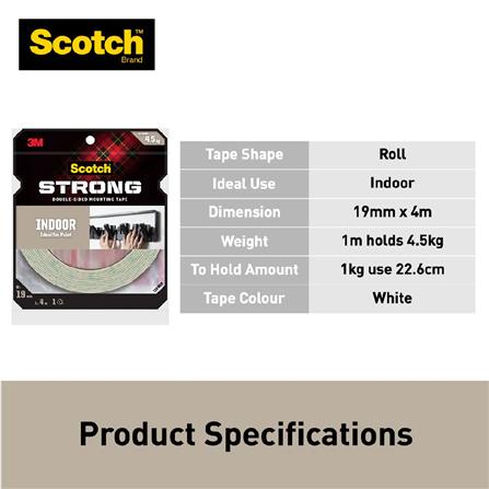 SCOTCH INDOOR DOUBLE-SIDED MOUNTING TAPE 19MMx4M (110-M19)