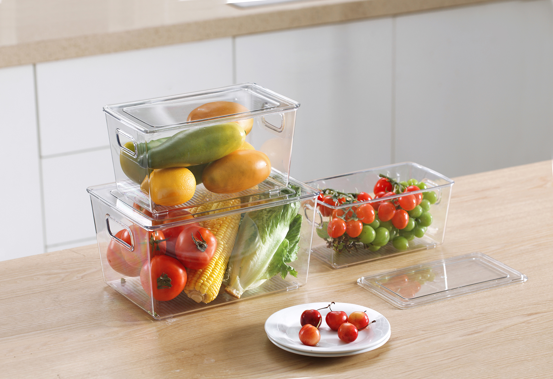 FRIDGE STORAGE WITH LID 21X29.5X15.5CM KECH
