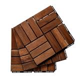 BeNK ACACIA DECK TILE 12SLAT 30X30 BROWN
