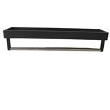 MOYA METAL EDGED SHELF WITH TOWEL BAR JY0406 BLACK H4XW50XD12 CM