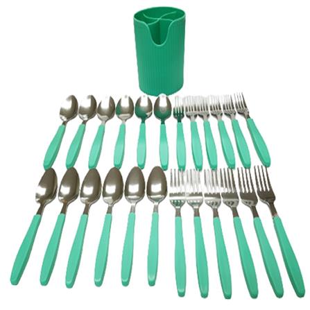 LUXORY STAINLESS STEEL 24 PCS CUTLERY SET-GREEN