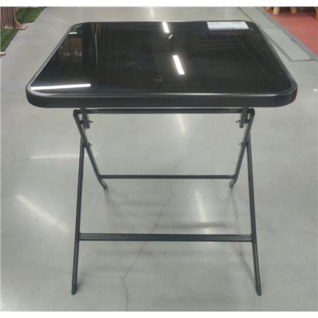SPRING GLASS SQUARE TABLE BLACK H70X70X70 CM