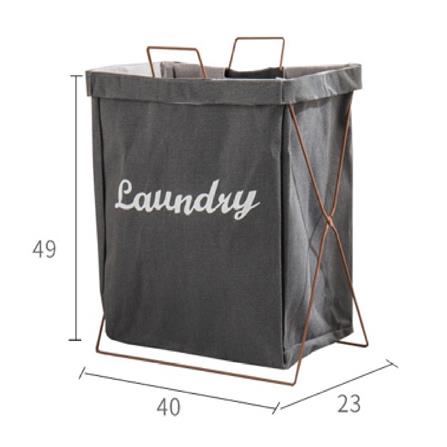 COSSY+ LAUNDRY BASKET CP-1236-GREY (H49XW40XD23 CM)