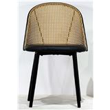 DINING CHAIR PP RATTAN BLACK/BROWN