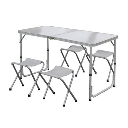 4-SEAT FOLDING PICNIC TABLE SET SPRING SILVER