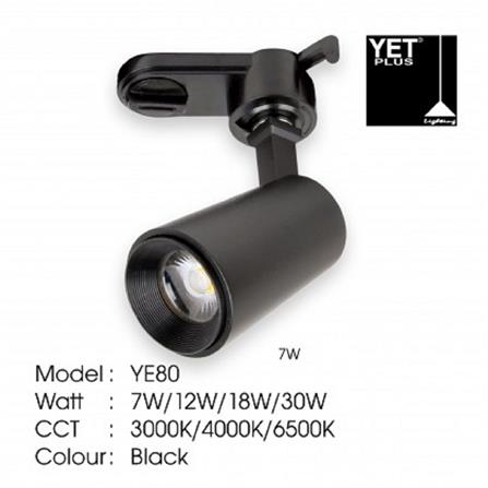 YETPLUS TRACK LIGHT YE80 7W COOL WHITE (4000K) BLACK