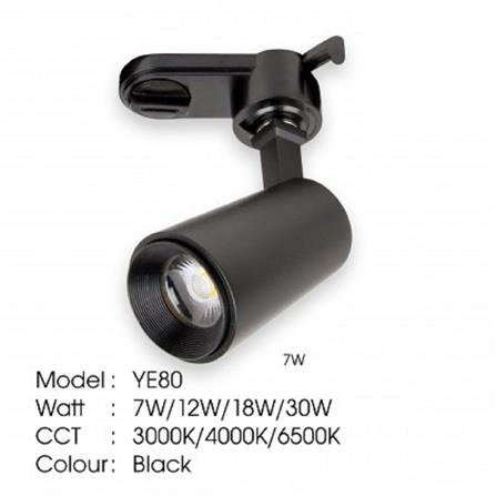 YETPLUS TRACK LIGHT YE80 12W COOL WHITE (4000K) BLACK