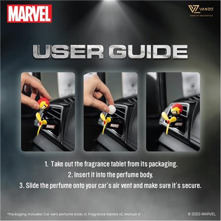 VANZO MARVEL SERIES CAR VENT PERFUME THOR (ENGLISH PEAR & FREESIA)