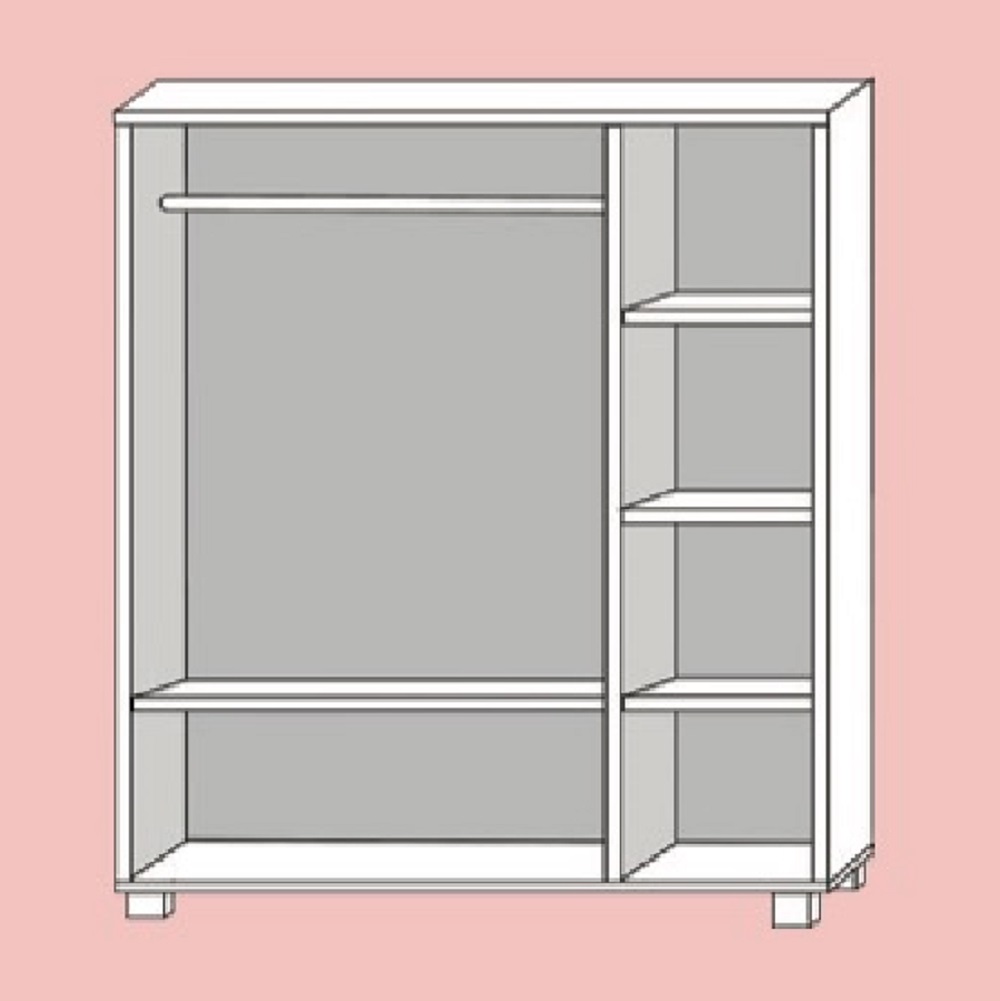 WARDROBE 3 DOORS 120x52x186CM WHITE