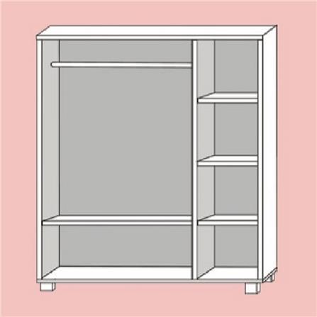 WARDROBE 3 DOORS 120x52x186CM WHITE
