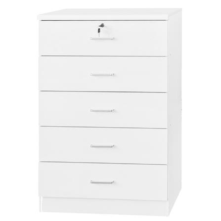 CHEST 5 DRAWER 75x40x114CM WHITE