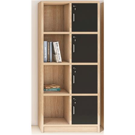 SHELVING CABINET W/ DOOR 30x80x181CM BLACK/OAK