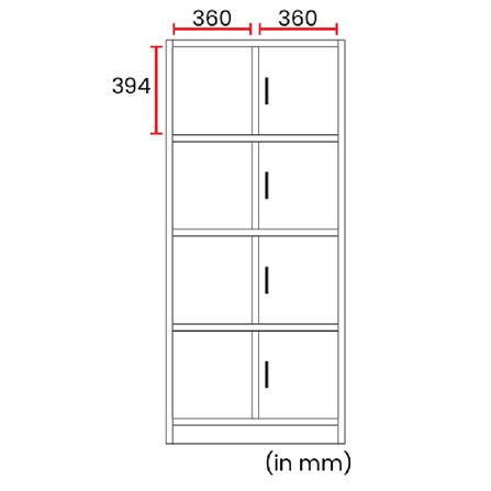 SHELVING CABINET W/ DOOR 30x80x181CM BLACK/OAK