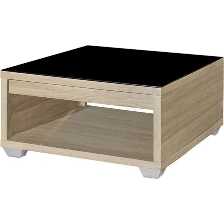 COFFEE TABLE GLASS TABLE TOP 76x76x40CM SONOMA OAK