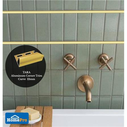TARA CORNERTRIM ALUMINIUM TARA CURVE 12MM GOLD2M