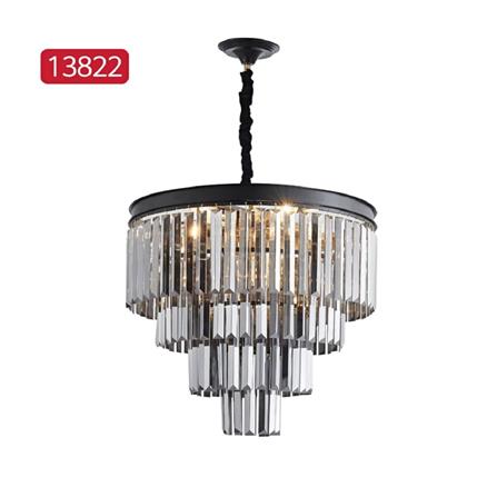 BO CHANDELIER 13822 500mm E14*8 BLACK 20INCH